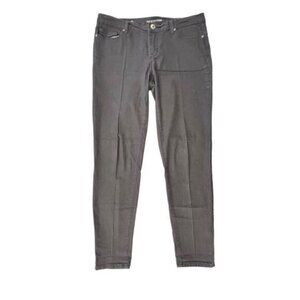 Red Blue Denim Womens Juniors‎ 13/14 Skinny Jeans Stretch Mid Rise Button GREY